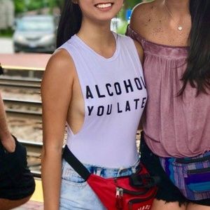 White "Alcohol You Later" Bodysuit